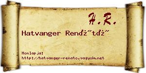 Hatvanger Renátó névjegykártya